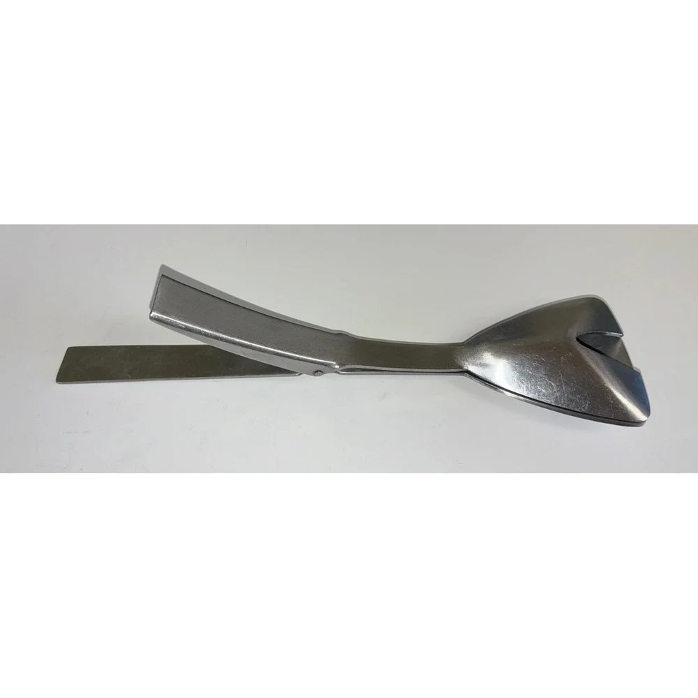 Arthur Salm AS Japan Saxon 1966 Stainless Ice Tongs Salad Serving‎ Tongs Vintage
